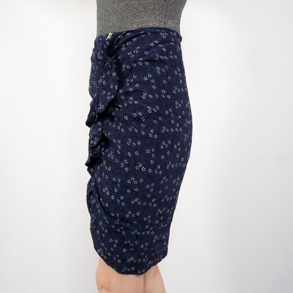 VERONICA BEARD Floral Ruched Zipper SPENCER Skirt - Picture 5 of 6